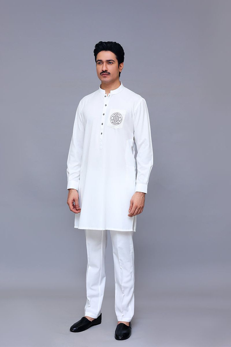 Off White Kurta Trouser - Amir Adnan