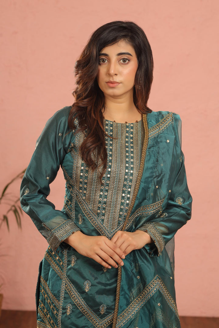 Design 1 - AlKaram Stitched Heavy Formals 24'