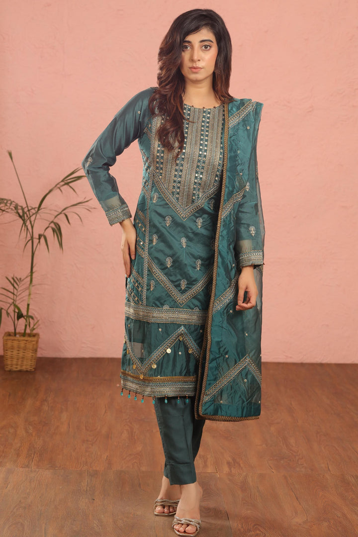 Design 1 - AlKaram Stitched Heavy Formals 24'