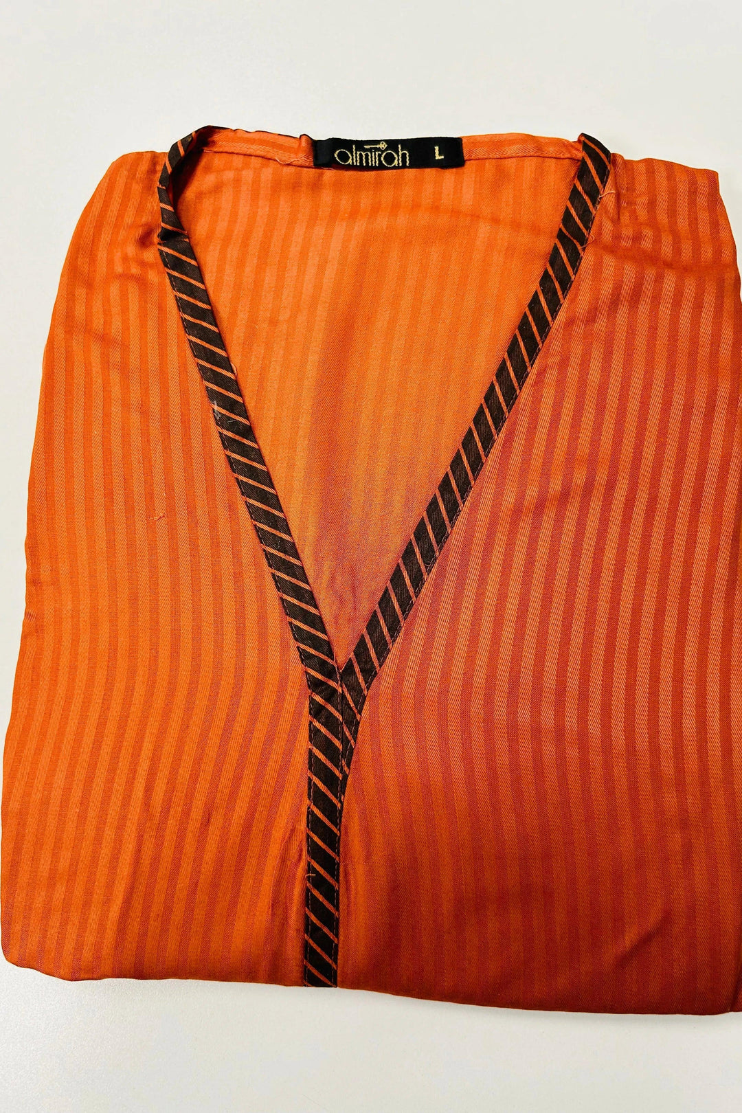 Cotton Dobby Rust 2 Piece Stitched Suit - Almirah
