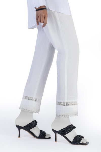 Lawn White Trouser - J. Junaid Jamshed