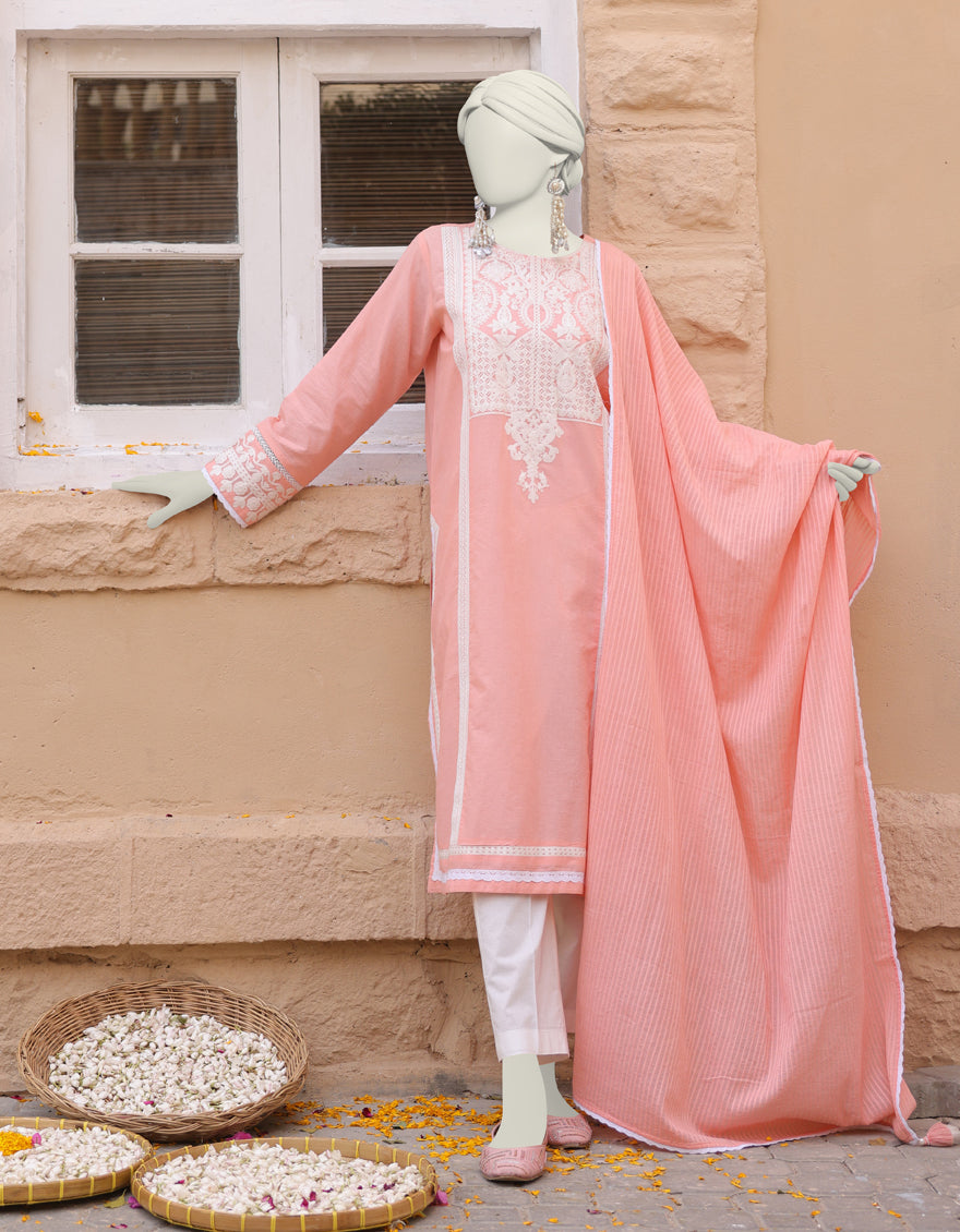 Dyed Pink 2 Piece Stitched Suit - J. Junaid Jamshed