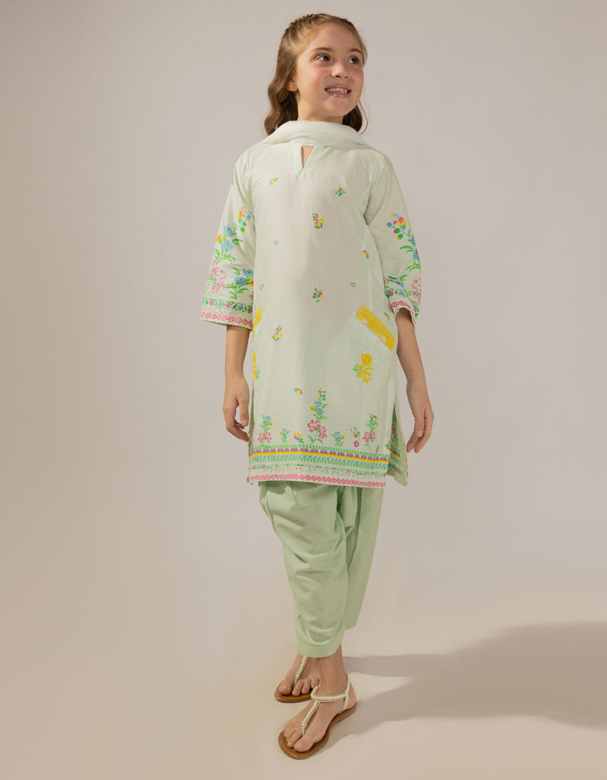 Cambric Green Stitched Suit - J. Junaid Jamshed