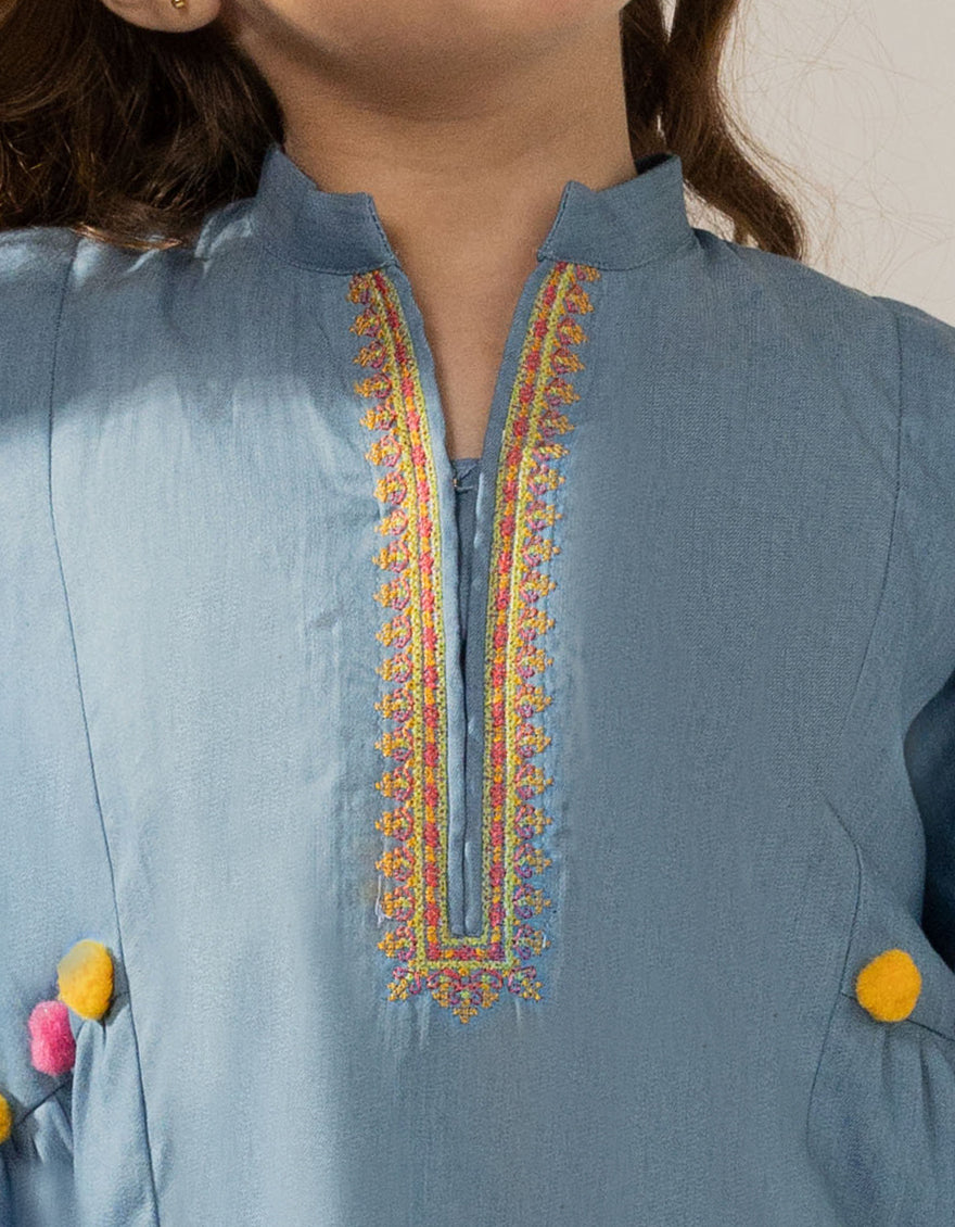 Denim Blue Stitched Suit - J. Junaid Jamshed