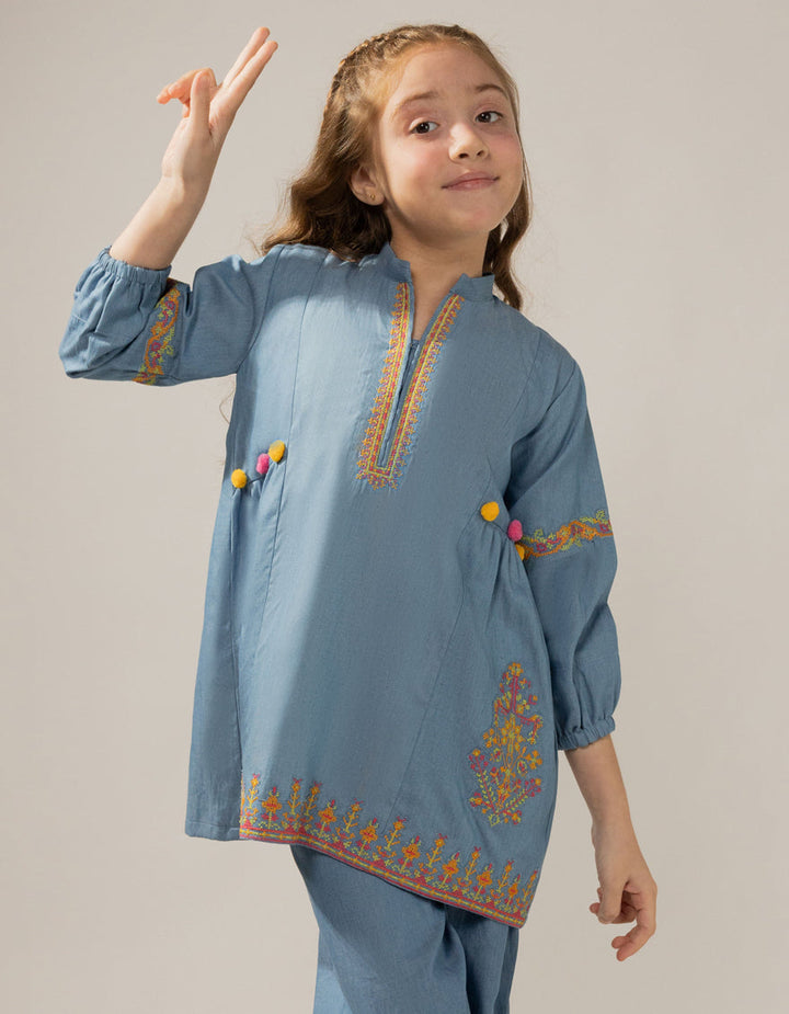 Denim Blue Stitched Suit - J. Junaid Jamshed