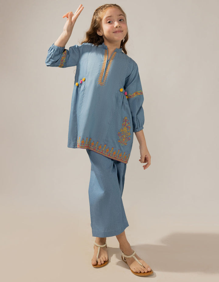 Denim Blue Stitched Suit - J. Junaid Jamshed