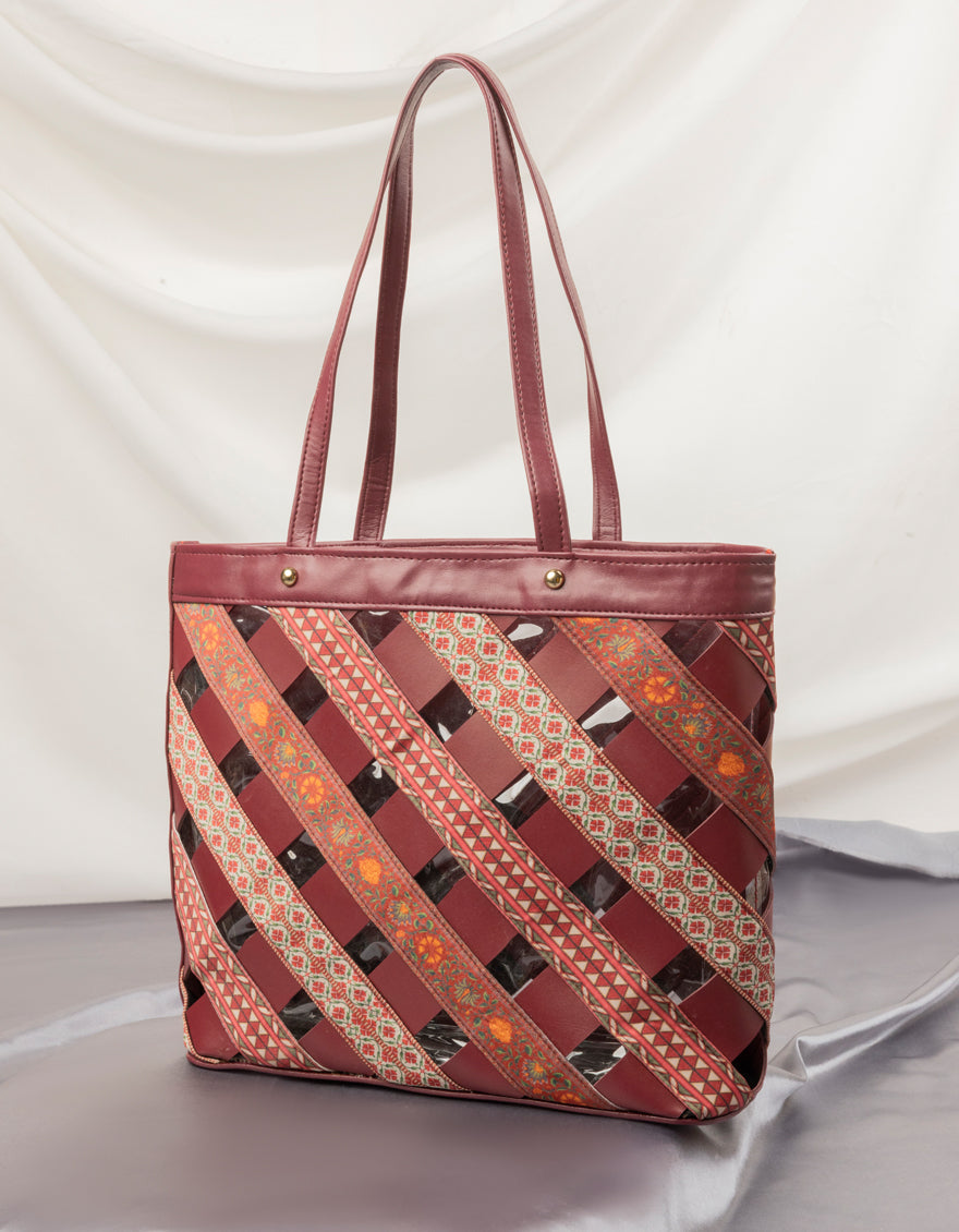 Maroon Handbag - J. Junaid Jamshed