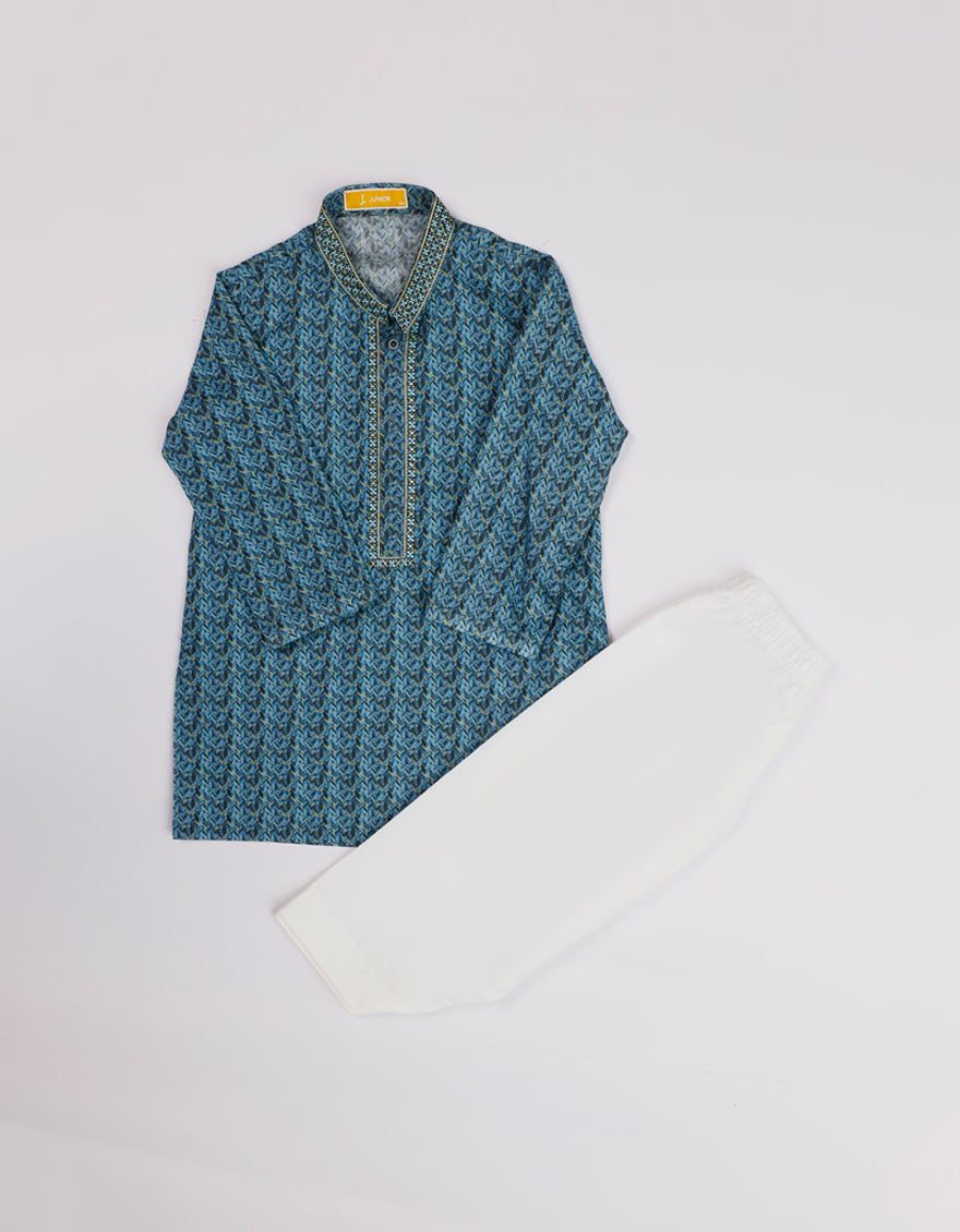 Cotton Blue Shalwar Kameez - J. Junaid Jamshed