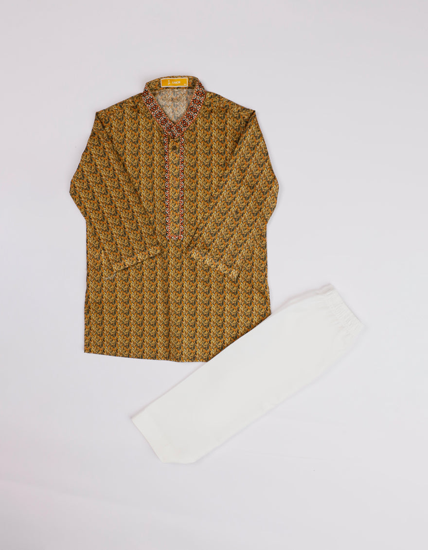 Cotton Yellow Shalwar Kameez - J. Junaid Jamshed