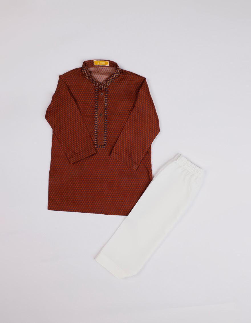 Cotton Rust Shalwar Kameez - J. Junaid Jamshed