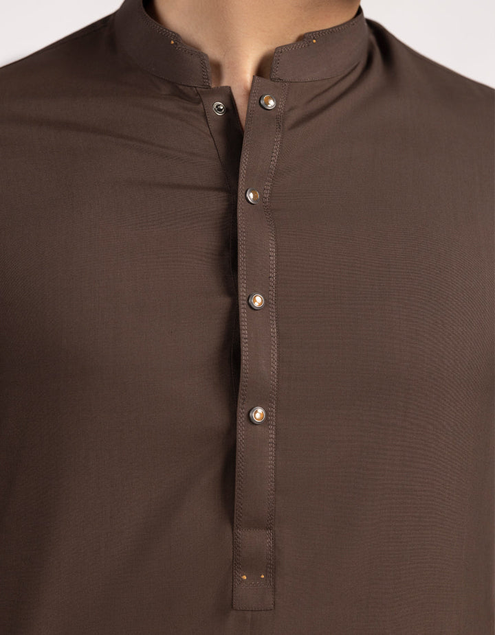 Blended Brown Kurta Trouser - J. Junaid Jamshed