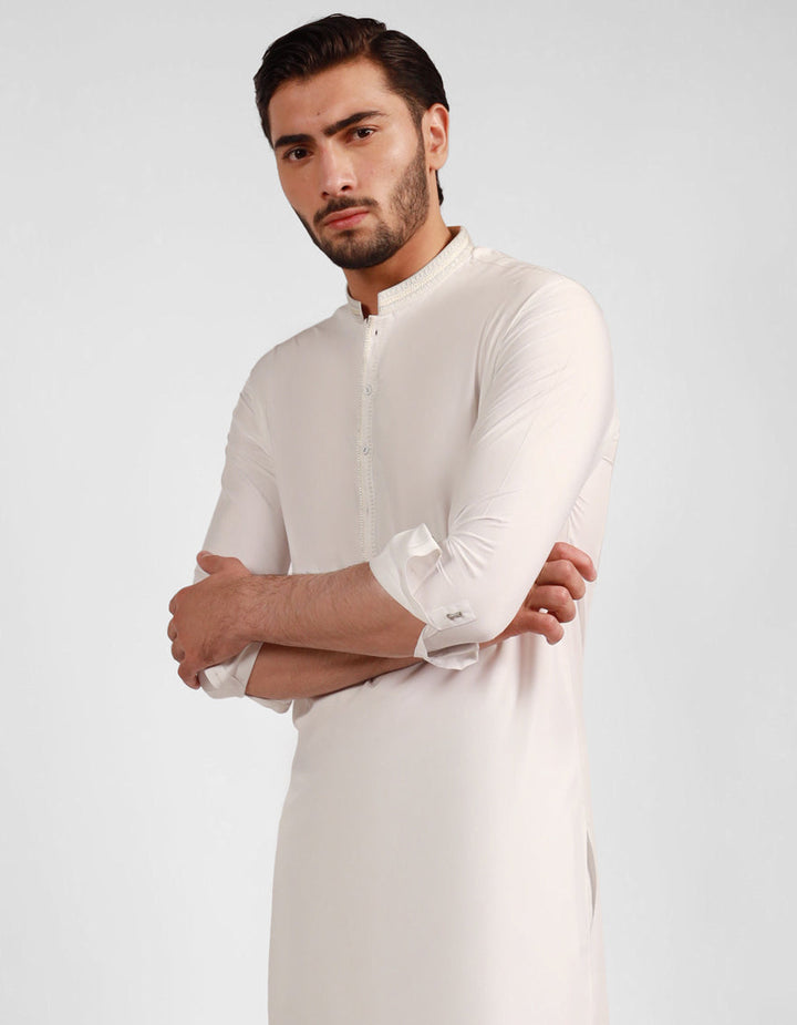 Blended White Kurta Trouser - J. Junaid Jamshed