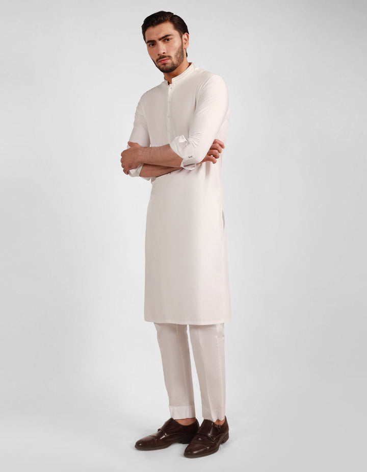Blended White Kurta Trouser - J. Junaid Jamshed