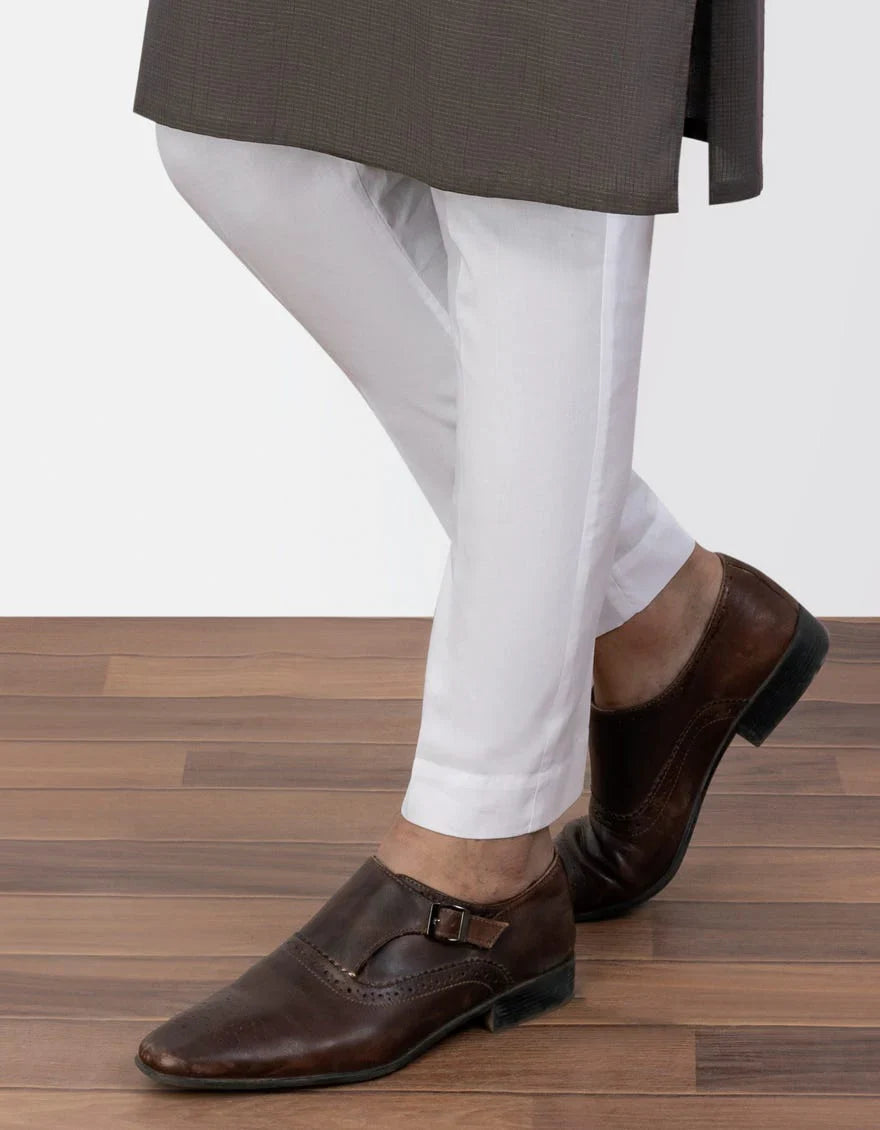 Cotton Off White Trousers - J. Junaid Jamshed
