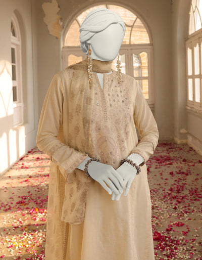 Dyed Brown 3 Piece Stitched Suit - J. Junaid Jamshed