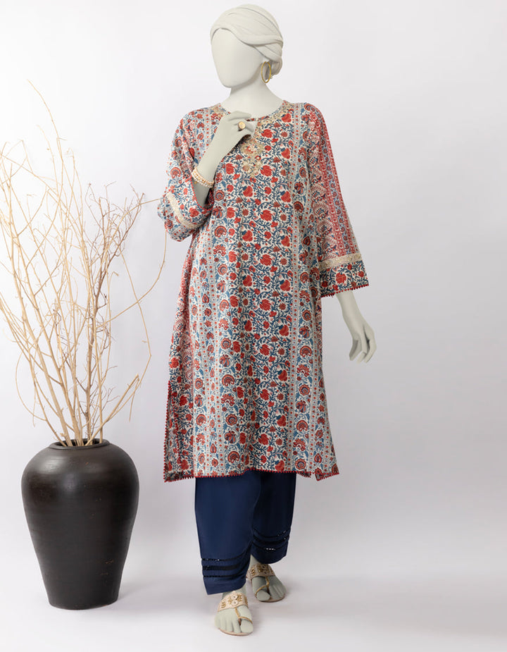 Lawn Multicolor Kurti - J. Junaid Jamshed