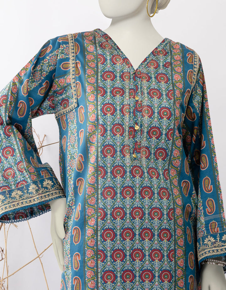 Lawn Blue Kurti - J. Junaid Jamshed