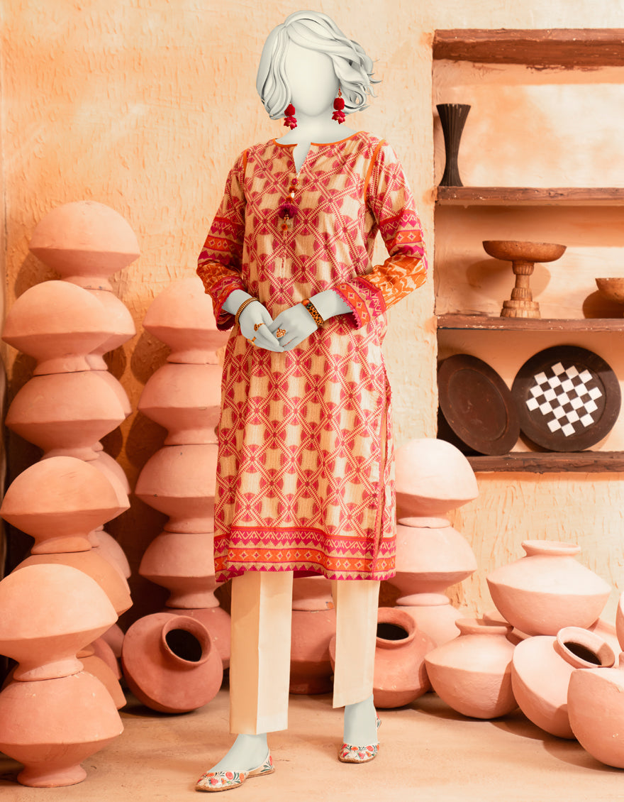 Lawn Multicolor Unstitched Suit - J. Junaid Jamshed