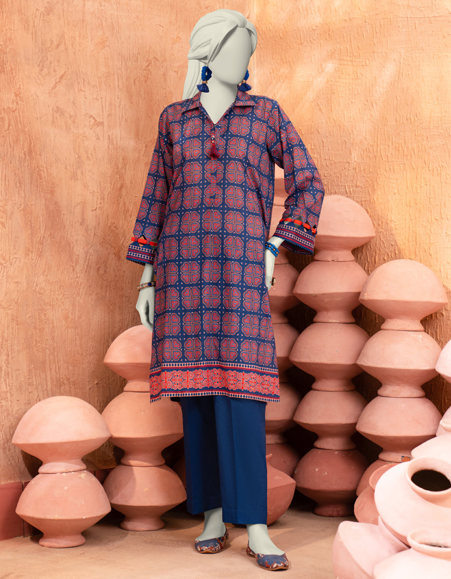 Lawn Multicolor Unstitched Suit - J. Junaid Jamshed