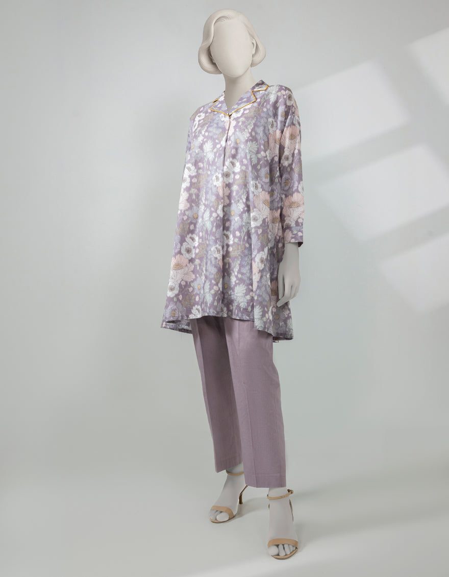 Lawn Purple Unstitched Suit - J. Junaid Jamshed