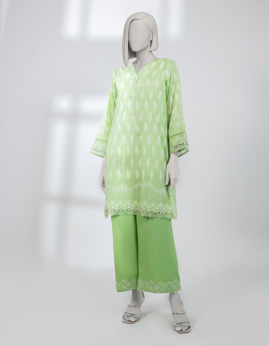 Lawn Green Unstitched Suit - J. Junaid Jamshed