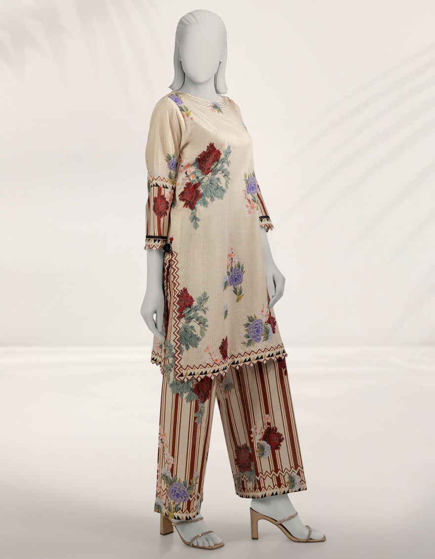 Cambric Multicolor Unstitched Suit - J. Junaid Jamshed