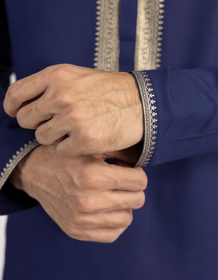 Blended Blue Kurta Trouser - J. Junaid Jamshed