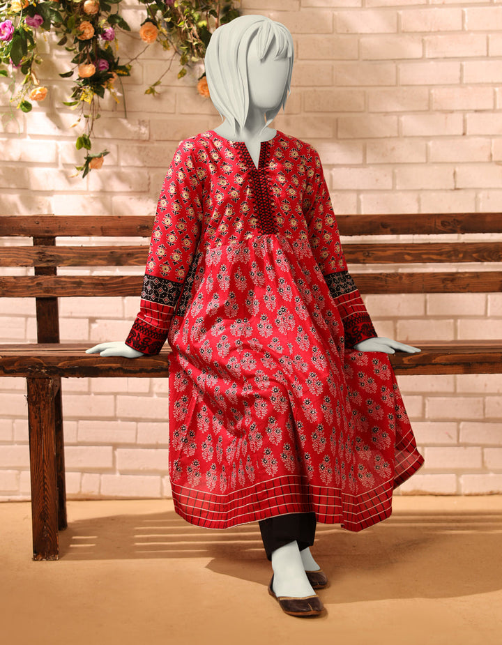 Lawn Red Kurti - J. Junaid Jamshed