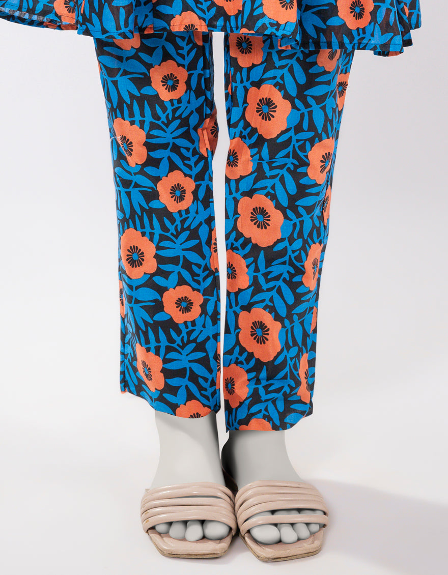 Lawn Blue Trouser - J. Junaid Jamshed