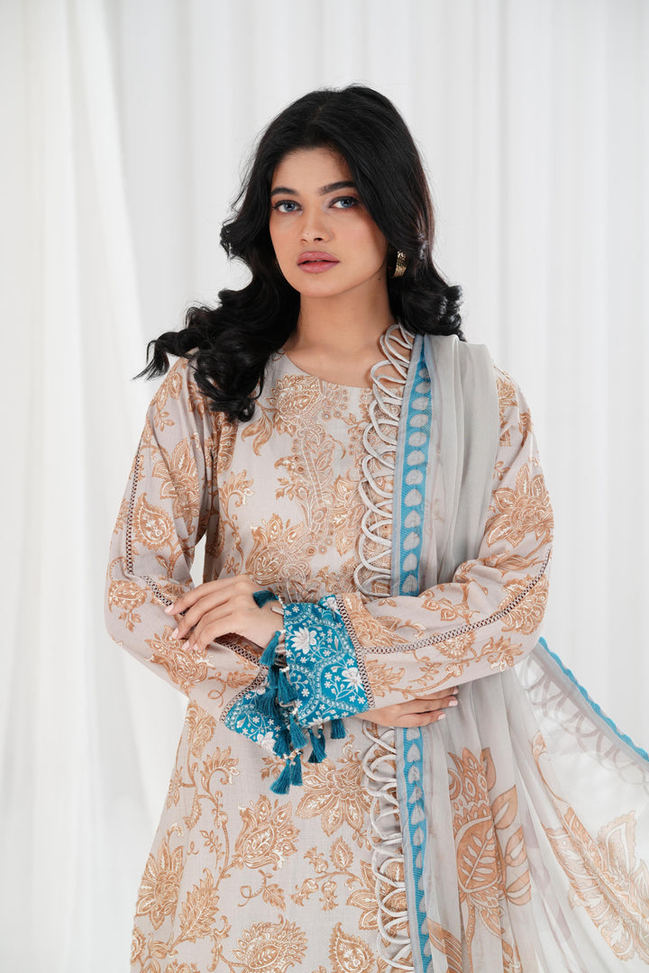 Lawn Light Green Stitched Suit - Maria B Eid Basic