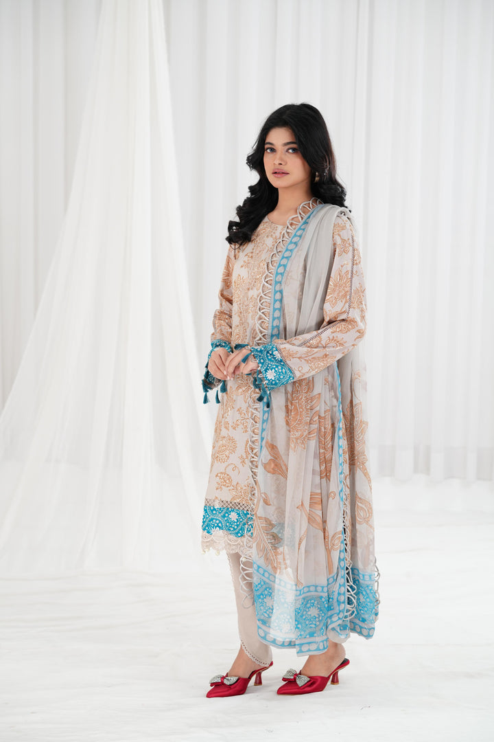 Lawn Light Green Stitched Suit - Maria B Eid Basic