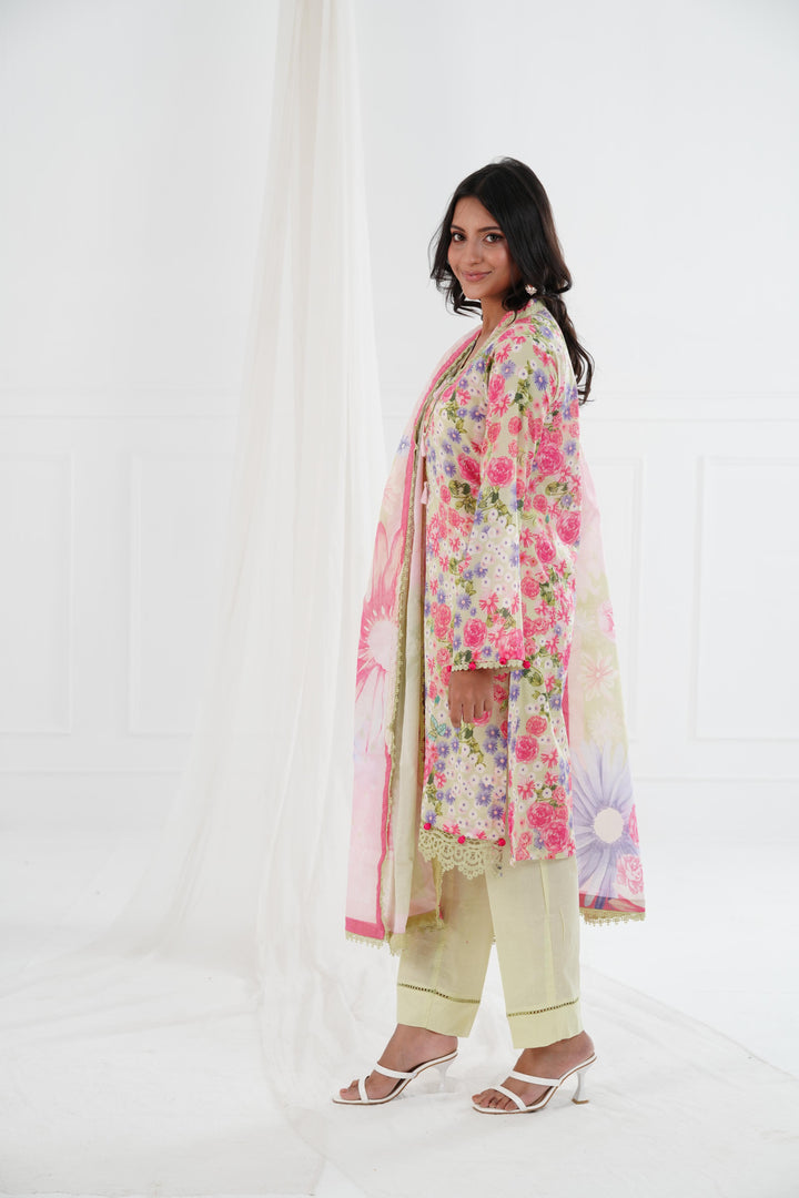 Printed Lawn Multi Stitched Suit - Maria B M Basics Elaheh Stitched