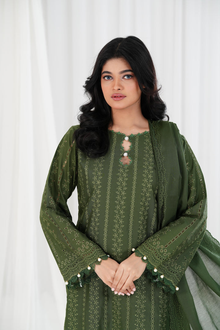 Mystic Veil - Cross Stitch Chikankari Stitched