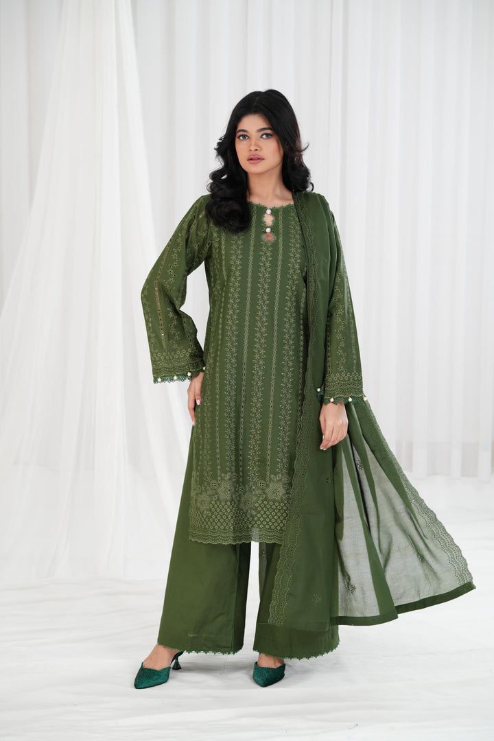 Mystic Veil - Cross Stitch Chikankari Stitched