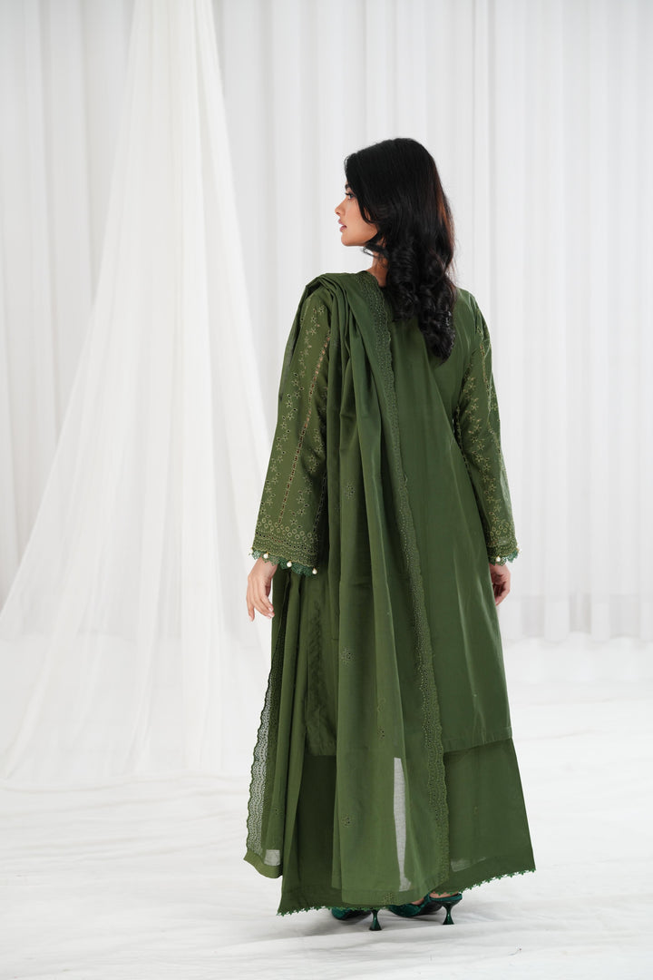 Mystic Veil - Cross Stitch Chikankari Stitched