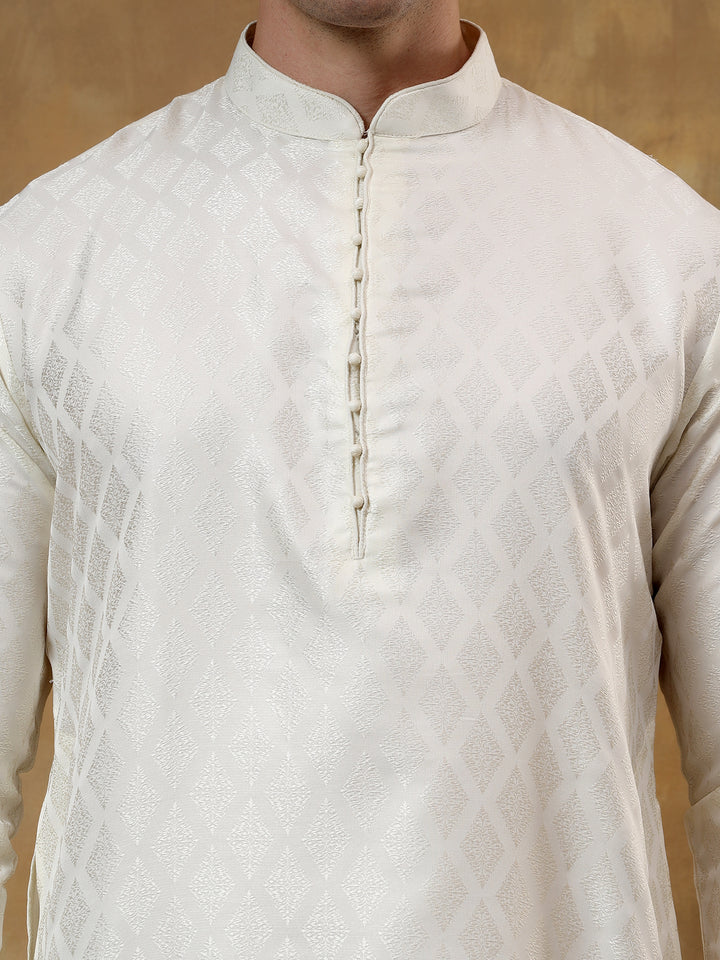 Blended Cream Kurta Trouser - Jiah