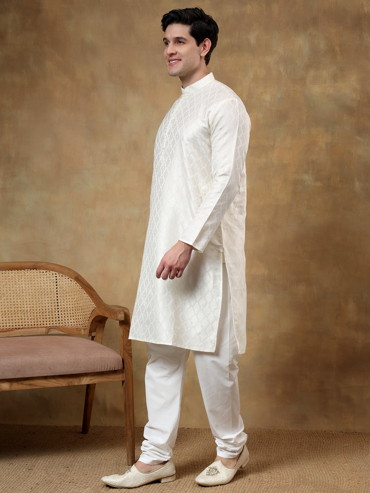 Blended Cream Kurta Trouser - Jiah