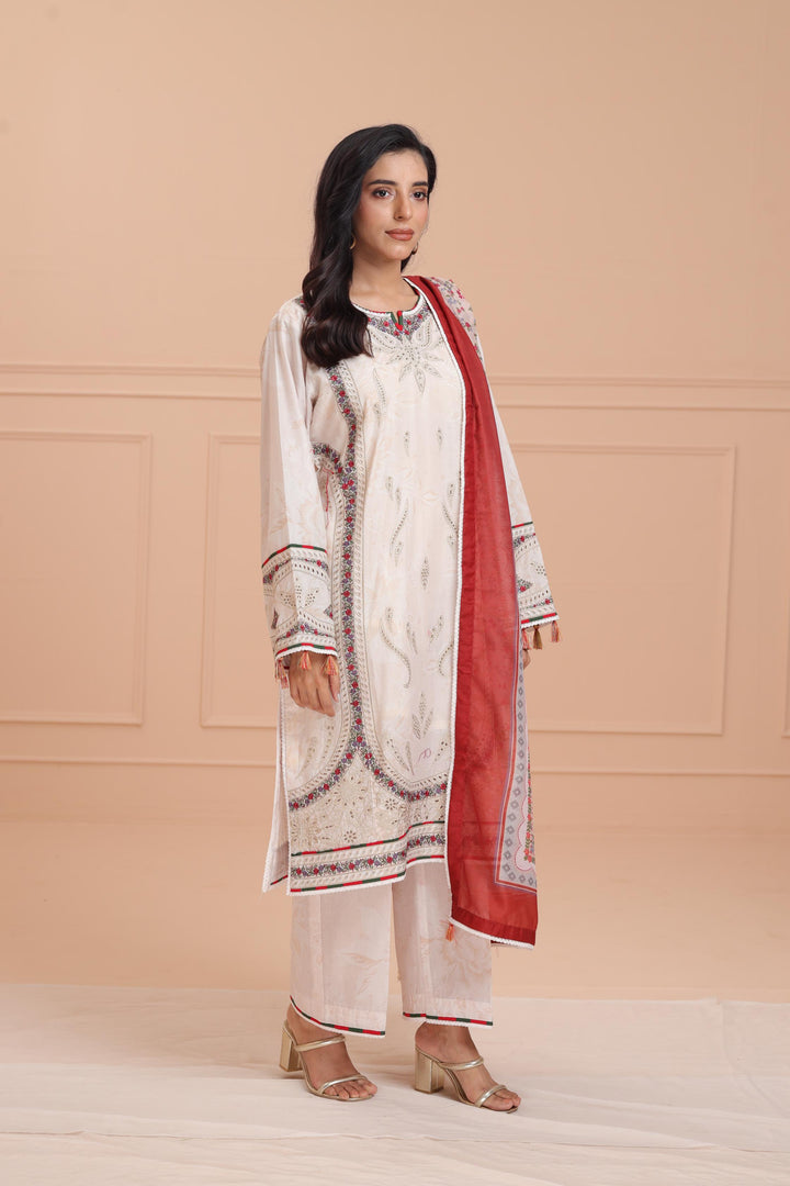 Lawn Beige Stitched Suit - Jazmin