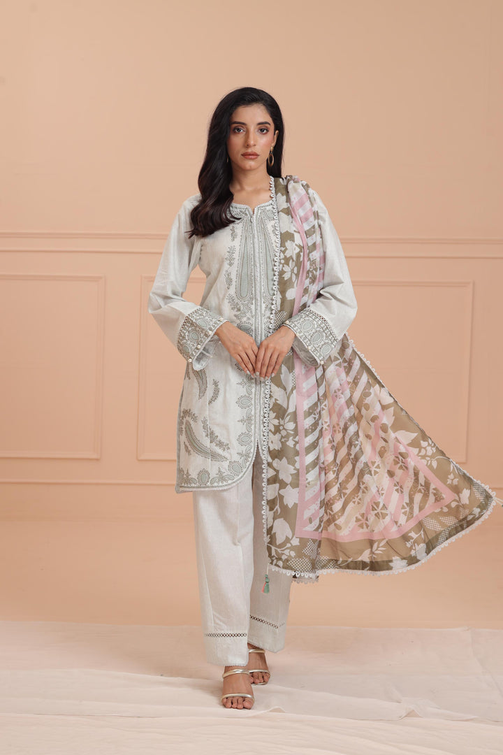 Lawn Pista Stitched Suit - Jazmin