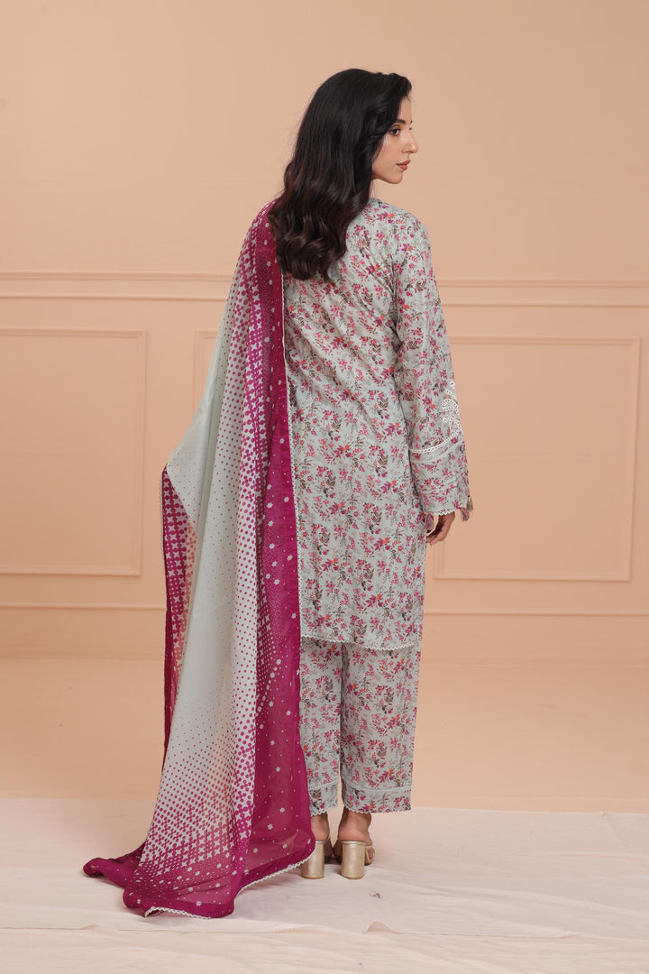 Lawn Light Green Stitched Suit - Jazmin