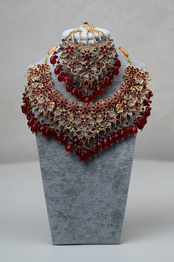 Ruby Bloom Gold Bridal Jewelry Set