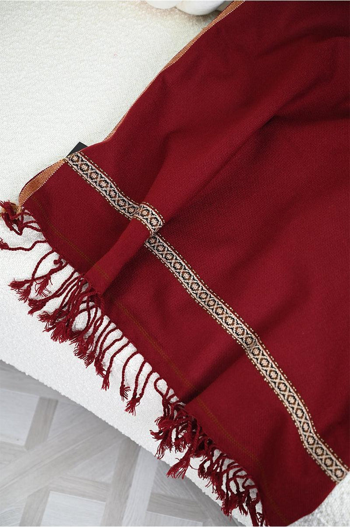 Dhussa Velvet Maroon Shawl - Jiah