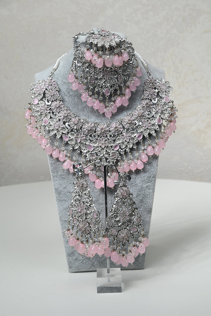 Rose Quartz & Silver Bridal Jewelry Set