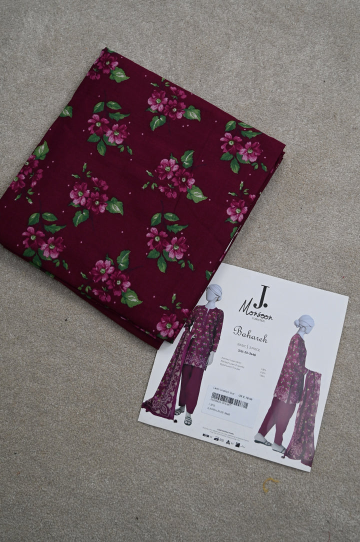 Lawn Multicolor Unstitched Suit - J. Junaid Jamshed