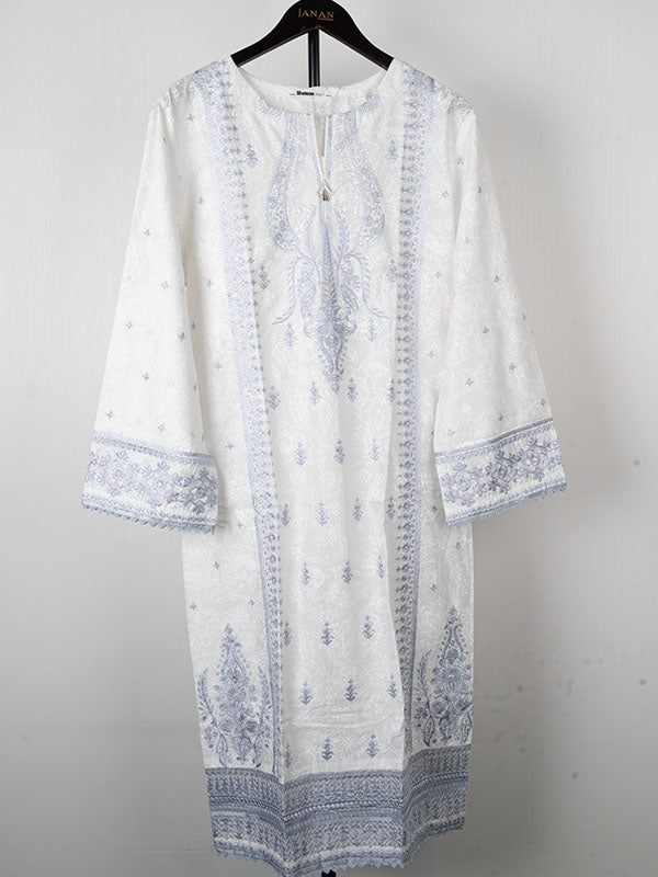 Printed Lawn White Stitched Suit Gul Ahmed – Janan