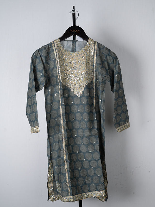 Lawn Grey Stitched Suit - Ethnic