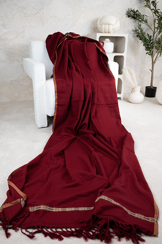 Dhussa Wool Maroon Shawl - Jiah