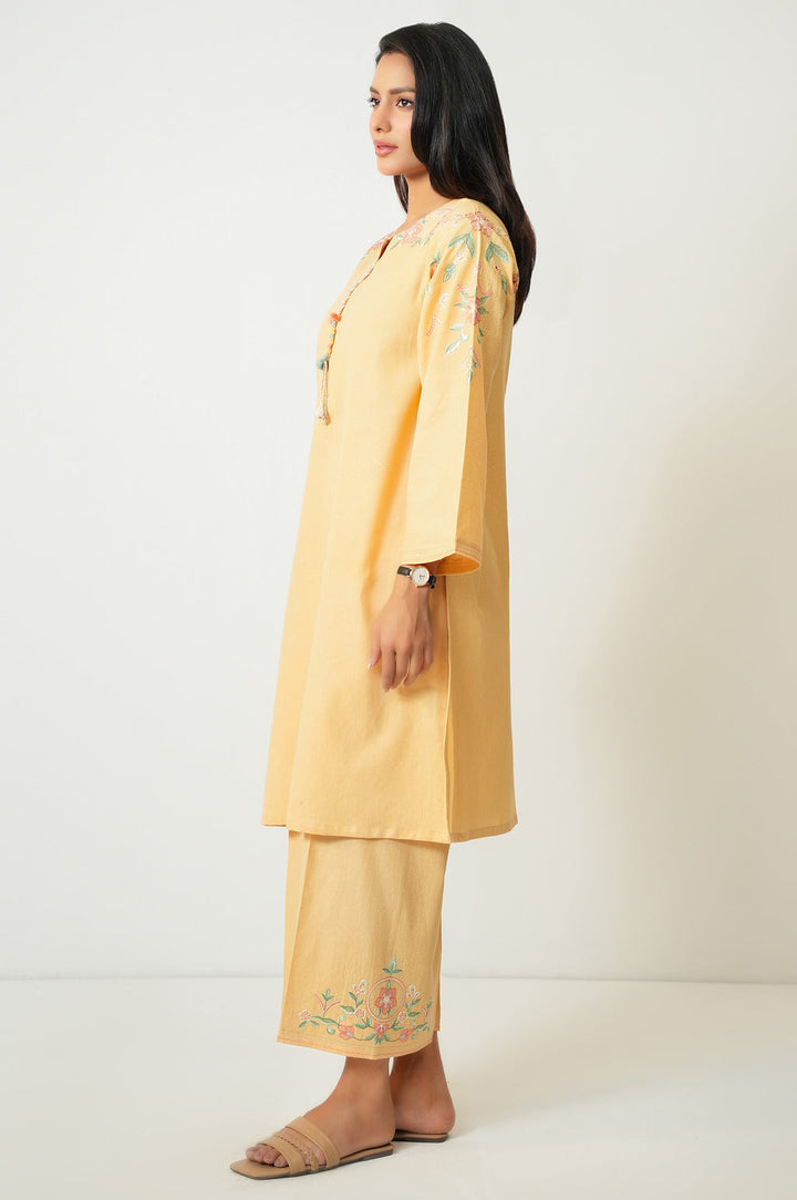 Dobby Yellow Stitched Suit - Zeen