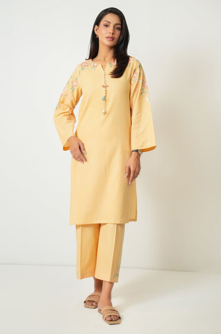 Dobby Yellow Stitched Suit - Zeen