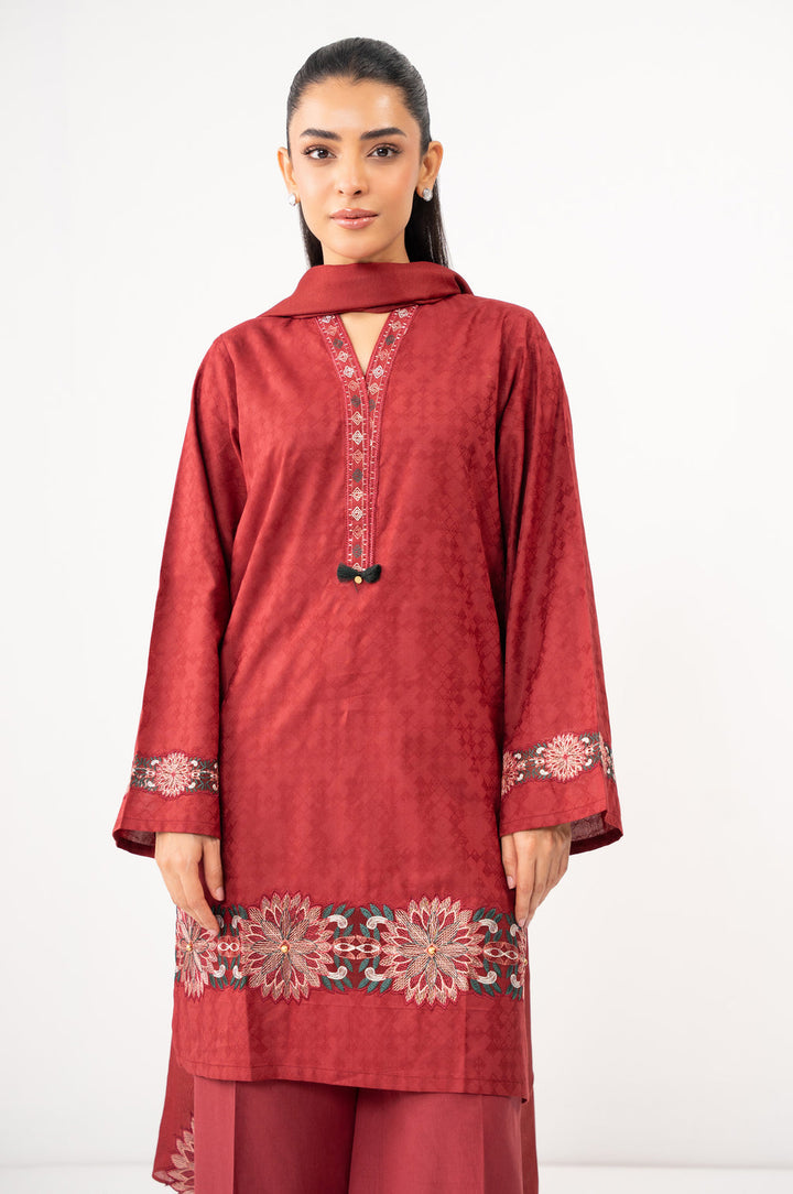 Dobby Rust Stitched Suit - Zeen